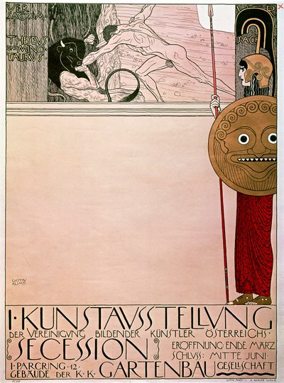 Poster for the first exhibition of the Secession (Theseus and Minotaur) by Gustav Klimt