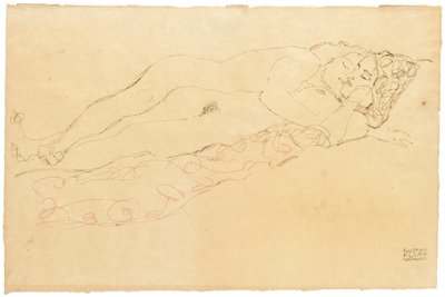 Two Reclining Nudes by Gustav Klimt