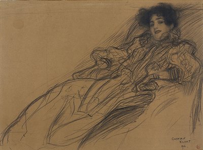 Young Woman in an Armchair by Gustav Klimt