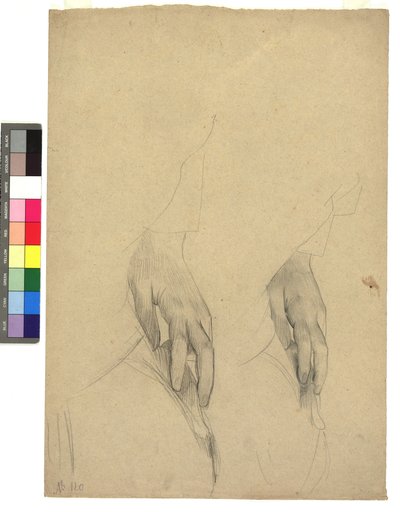 Two Hand Studies, Fingers Placed on Ear by Gustav Klimt