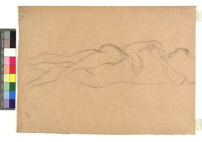 Two Reclining Nudes in Embrace by Gustav Klimt