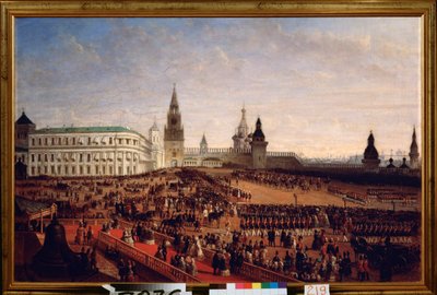 Military Parade During the Coronation of Emperor Alexander II in the Kremlin of Moscow, 18 February 1855 by Gustav Schwarz