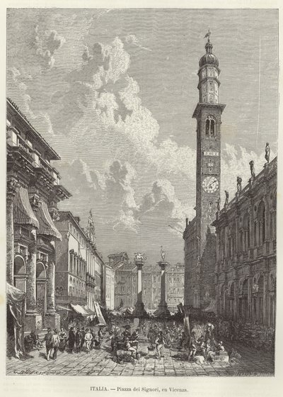 Piazza dei Signori in Vicenza by Gustave Bauernfeind
