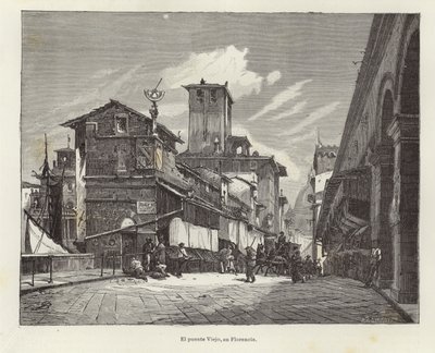 Ponte Vecchio in Florence by Gustave Bauernfeind