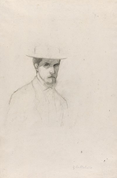 Self-Portrait with a Hat by Gustave Caillebotte