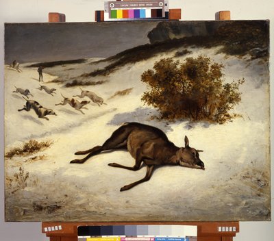 Hind Forced Down in the Snow by Gustave Courbet