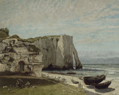 The Cliff of Etretat After the Storm by Gustave Courbet