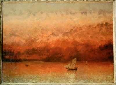 Lake Geneva at Sunset by Gustave Courbet