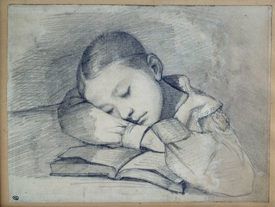 Portrait of Juliette Courbet sleeping by Gustave Courbet