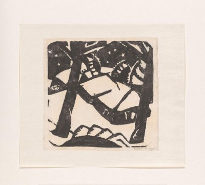 Trees and Snow-Covered Roofs by Gustave De Smet (signed by artist)