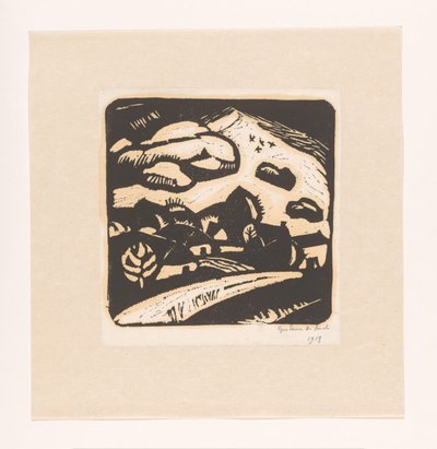 Landscape with Houses, Road, and Mountain by Gustave De Smet (signed by artist)
