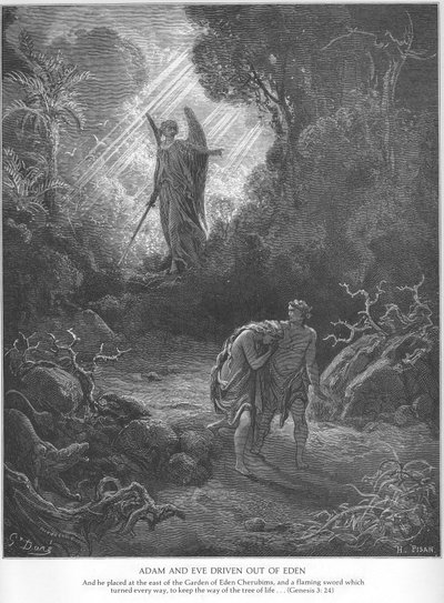 Adam and Eve Are Driven out of Eden by Gustave Dore