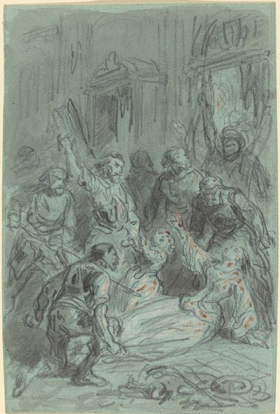 A Dramatic Scene with a Fainting Woman by Gustave Dore