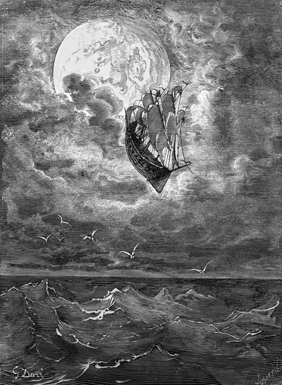 Baron Münchausen: Voyage to the moon by Gustave Dore