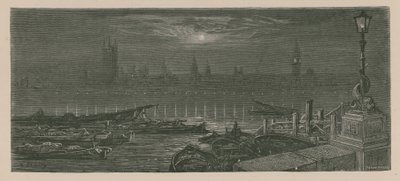 Boats Moored on the Thames by Gustave Dore