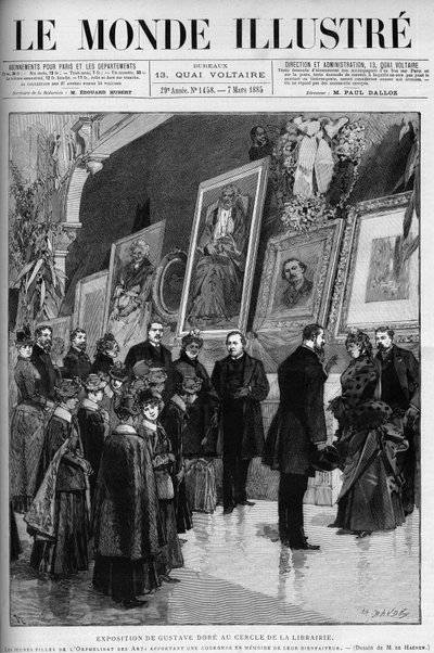 Exhibition of Gustave Dore (1832-1883), French Illustrator and Painter, in the Bookshop Circle. Engraving in 