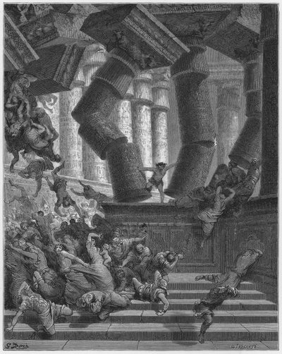 Gustave Dore Bible: Death of Samson by Gustave Dore