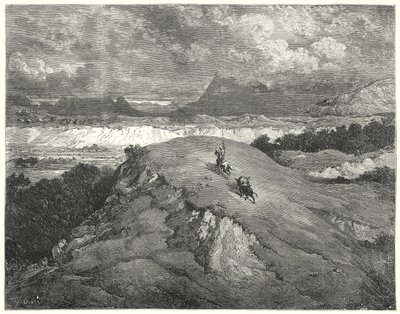 It was night before our two travellers got to the most desert part of the mountain by Gustave Dore