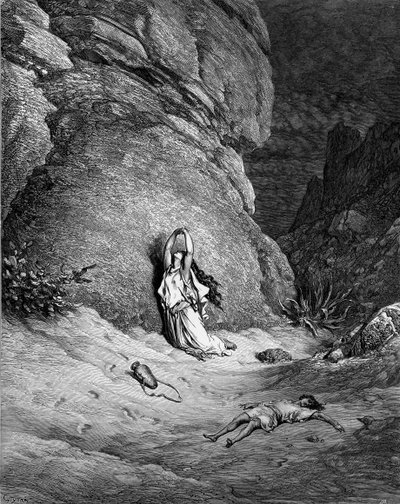 Hagar and Ishmael (engraving by Doré) by Gustave Dore