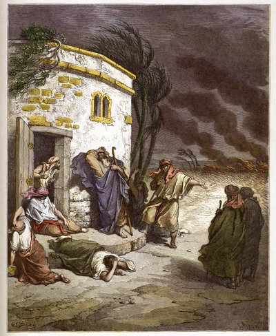 Job hearing of his ruin - engraving in 