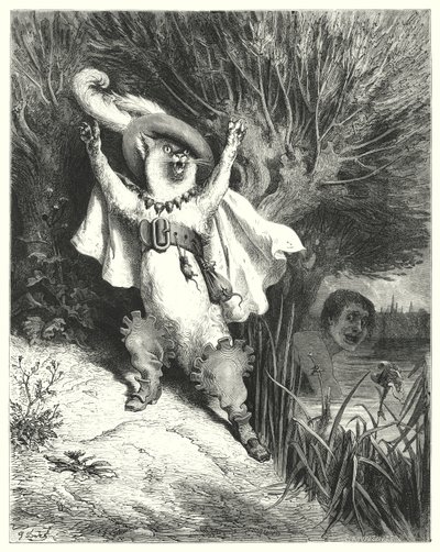 Puss In Boots (engraving) by Gustave Dore