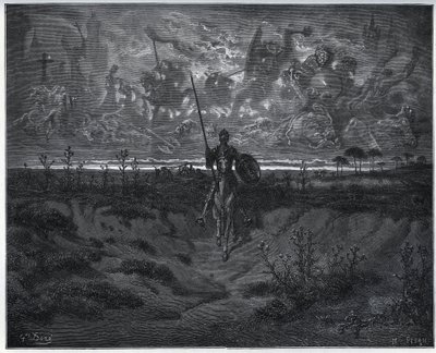 On This Journey, Our Brand New Adventurer Spoke to Himself - from "Don Quixote de la Mancha" by Miguel Cervantes by Gustave Dore