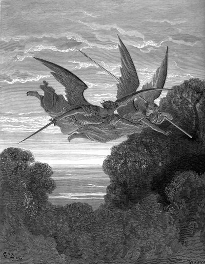 Paradise Lost: Ithuriel and Zephon by Gustave Dore