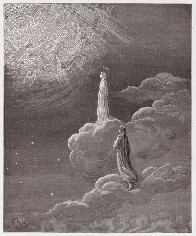 The Divine Comedy, Paradiso, Canto 14: Dante and Beatrice translated to the sphere of Mars - by Dante Alighieri (1265-1321) - Illustration by Gustave Dore (1832-1883) by Gustave Dore