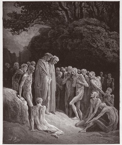 The Divine Comedy, Purgatorio, Canto 23: The souls of the gluttonous - Illustration by Gustave Dore by Gustave Dore