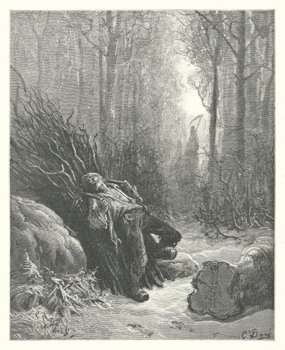 The Fables of La Fontaine: Death and the Woodcutter by Gustave Dore