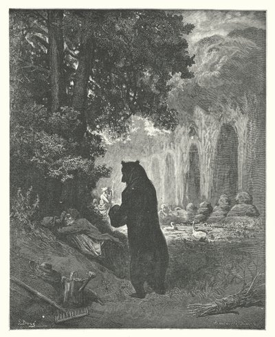 The Fables of La Fontaine: The Bear and the Amateur of Gardening by Gustave Dore