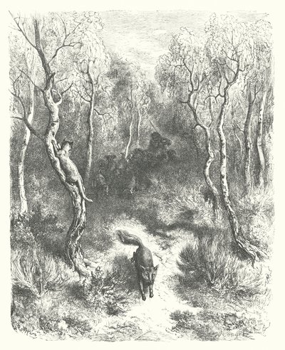 The Fables of La Fontaine: The Cat and the Fox by Gustave Dore