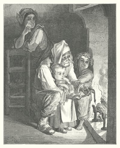 The Fables of La Fontaine: The Countryman and the Serpent by Gustave Dore