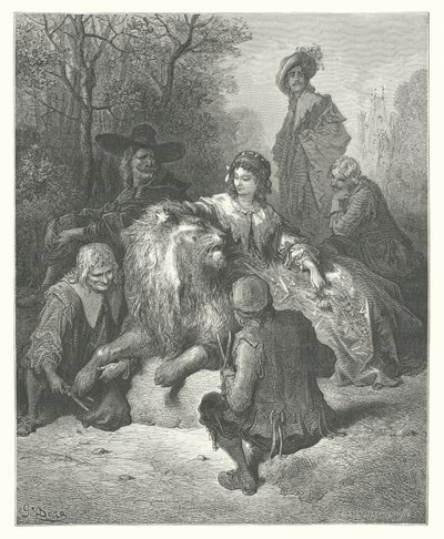 The Fables of La Fontaine: The Lion in Love by Gustave Dore