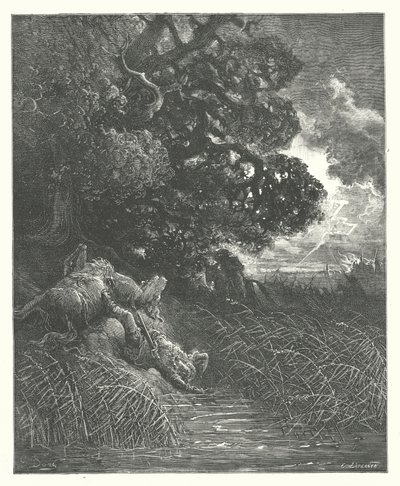 The Fables of La Fontaine: The Oak and the Reed by Gustave Dore