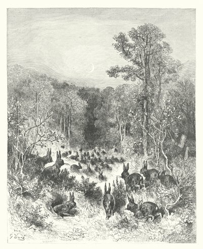 The Fables of La Fontaine: The Rabbits by Gustave Dore