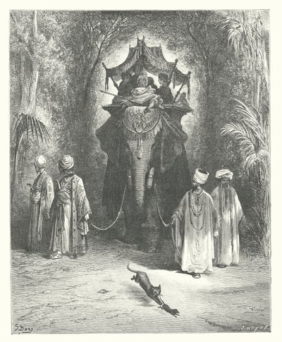 The Fables of La Fontaine: The Rat and the Elephant by Gustave Dore