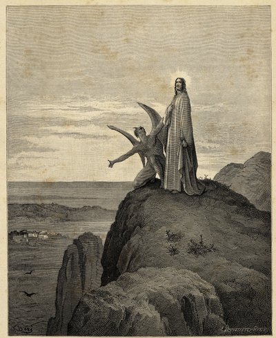 The Temptation of Christ (Illustration by Gustave Dore for the Bible) by Gustave Dore