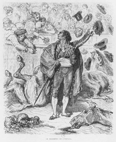 Triumph of a matador, engraved by Boetzel by Gustave Dore