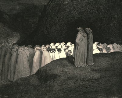 Tuscan...disdain not to instruct us who thou art by Gustave Dore