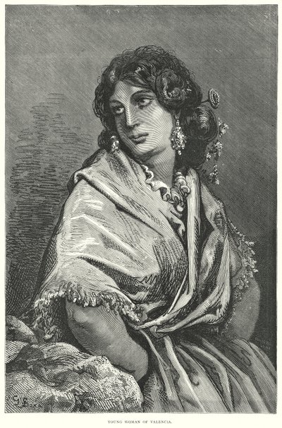 Young Woman of Valencia by Gustave Dore