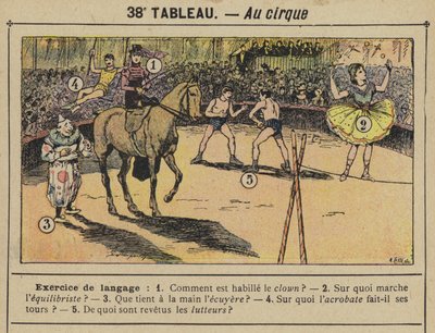 At the Circus (colour litho) by Gustave Fraipont