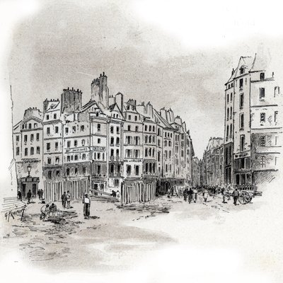 View of Place Maubert, Paris by Gustave Fraipont
