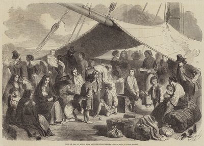 Deck of Ship at Ringo, with Refugees from Messina by Gustave Janet