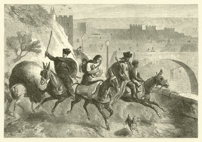 Gypsies Leaving Toledo After the Market by Gustave Janet