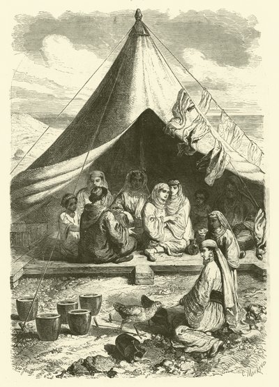 Moroccan Jews in Gibraltar, Having Fled Massacres in Tetouan (engraving) by Gustave Janet