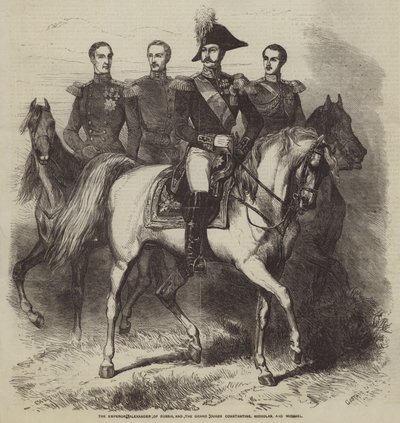 The Emperor Alexander of Russia, and the Grand Dukes Constantine, Nicholas, and Michael by Gustave Janet