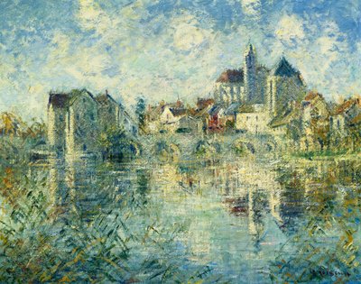 Moret-sur-Loing, the Bridge and the Church by Gustave Loiseau