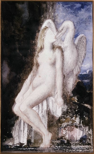 Leda and the Swan. Drawing by Gustave Moreau by Gustave Moreau