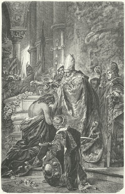 The baptism of Stephen I of Hungary by Gyula Benczúr